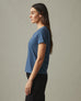 Women's Classic Cotton V-Neck Tee - Blue Storm Heather